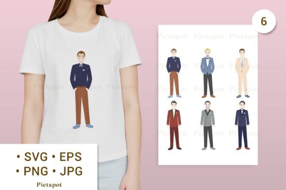 Adorable Wedding Groom Character Clipart: Endless Design Uses
