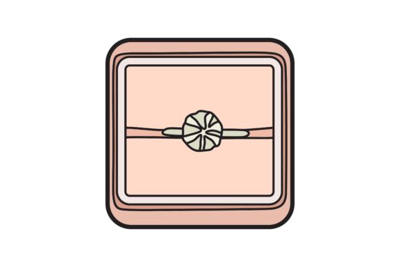 Capturing Forever: The Wedding Ring Sticker Illustration Vector