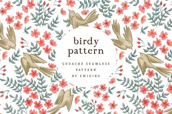 Charming Wedding Background, Birds Pattern for Your Designs
