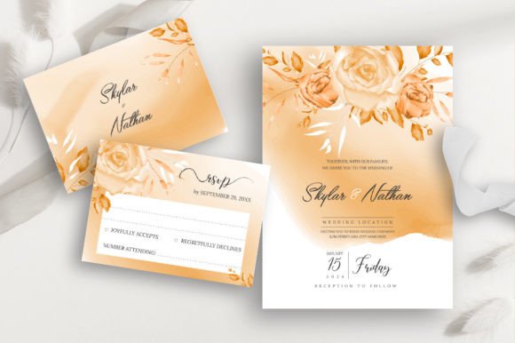Elegant Floral Foliage Wedding Cards: A Design Template Breakdown