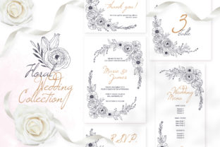 Floral Wedding Cards: Monochrome Graphic Sets for Timeless Invitations