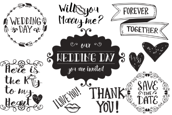 Hand Drawn Wedding Doodles: Charming Vectors for Authentic Projects