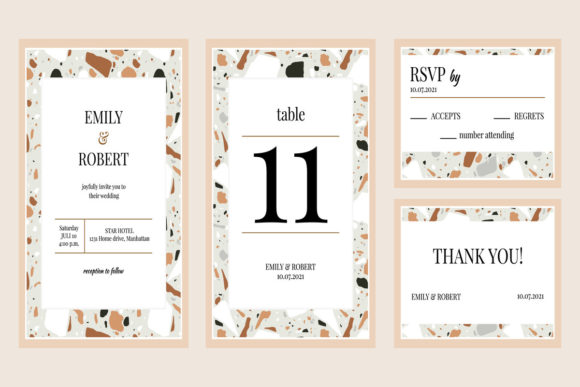 Mosaic Texture Wedding Invitations: A Victorian-Inspired Design Asset