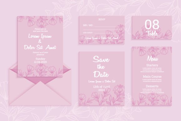 Vintage Floral Wedding Invitation: The Vector Set for Timeless Design