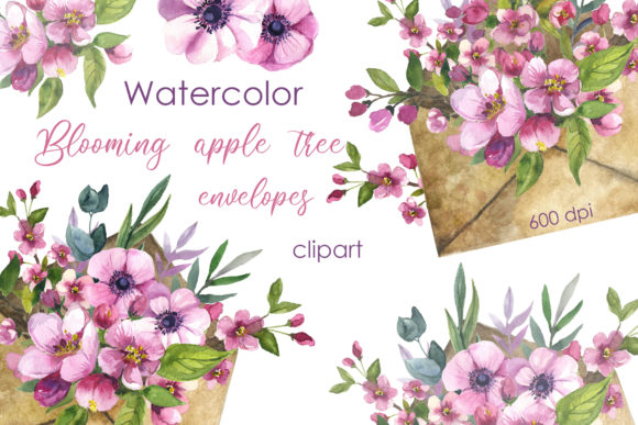 Watercolor Flower Clipart: Instant Wedding & Party Elegance
