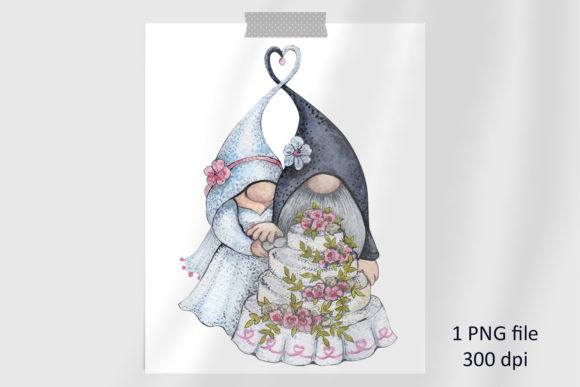 Watercolor Wedding Gnomes Sublimation for Charming Designs
