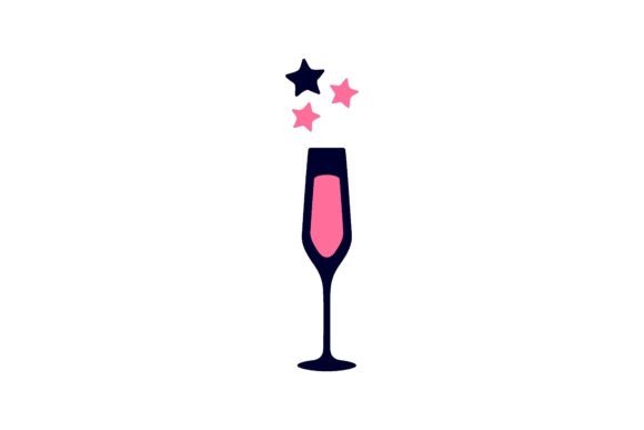 Wedding Drink Glass Flat Icon: Funny Photo Stickers for Groom and Bride