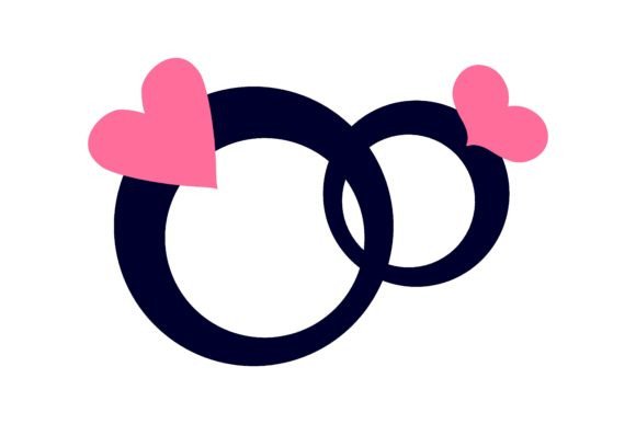 Wedding Rings Flat Icon: Playful Photo Stickers for Designers